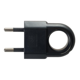 Вилка пластиковая прямая (евровилка CEE 7/16) б/з с кольцом 10А 250В IP20 черн. Duwi 30475 3