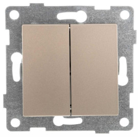 Выключатель 2-кл. СП Ugra 10А IP20 250В механизм шампань GUSI С11В2-027