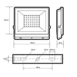 Прожектор светодиодный СДО-20 50Вт 6500К IP65 230В BL ДО прозр. закален. стекло ФАZА 5047303