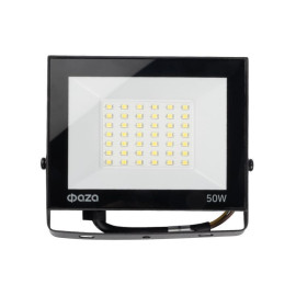 Прожектор светодиодный СДО-20 50Вт 6500К IP65 230В BL ДО прозр. закален. стекло ФАZА 5047303