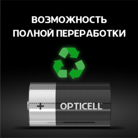 Элемент питания алкалиновый D/LR20 1.5В (блист. 2шт) Basic Opticell 5051005/6051005