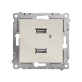 Розетка 2-м USB СП Pixel тип A+A 5В 1х2.1А 2х1.05А механизм беж. TOKOV ELECTRIC TKE-PX-2USB-C02