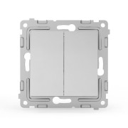 Переключатель проходной 2-кл. СП Pixel 10А IP20 механизм алюм. TOKOV ELECTRIC TKE-PX-P2-C03