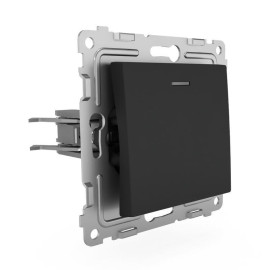 Выключатель 1-кл. СП Pixel 10А IP20 с индикатором механизм карбон TOKOV ELECTRIC TKE-PX-V1I-C14