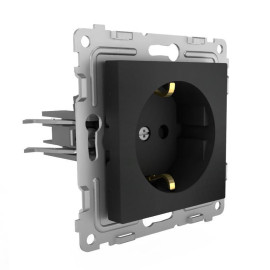 Розетка 1-м СП Pixel 16А IP20 с заземл. защ. шторки механизм карбон TOKOV ELECTRIC TKE-PX-R1ZSF-C14