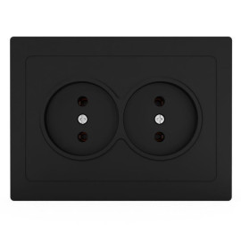 Розетка 2-м СП Pixel 16А IP20 без заземл. в сборе карбон TOKOV ELECTRIC TKE-PX-R2F-C14