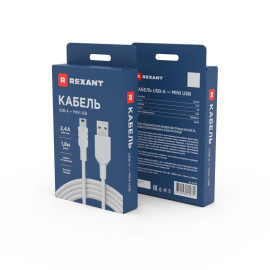 Шнур mini USB (male) - USB-A (male) 1.8м Rexant 18-1134