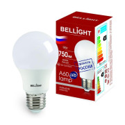 Лампа светодиодная A60 9Вт грушевидная пластик 4000К нейтр. бел. E27 750лм 220-240В BELLIGHT 88297786