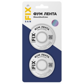 Лента ФУМ 19х0.1х12000х0.3г/куб.см 55/25мм (блистер 2шт) SANFIX RTP 41217