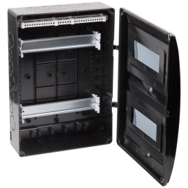 Щиток отркрытая проводка на 20 модулей с 2 вертик.дверцами 390х302х120мм черный IP65 УХЛ1 Ruvinil 69020Ч