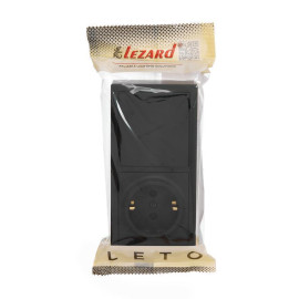 Блок ОП LETO (1-кл. выключатель + 1-м розетка с заземл.) горизонт. черн. бархат LEZARD 752-4200-170BAP