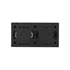 Блок ОП LETO (1-кл. выключатель + 1-м розетка с заземл.) горизонт. черн. бархат LEZARD 752-4200-170BAP