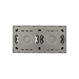 Блок ОП LETO (1-кл. выключатель + 1-м розетка с заземл.) горизонт. платина LEZARD 752-3500-170BAP