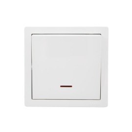 Выключатель 1-кл. ОП LETO с индикацией бел. LEZARD 752-0200-111