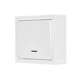 Выключатель 1-кл. ОП LETO с индикацией бел. LEZARD 752-0200-111