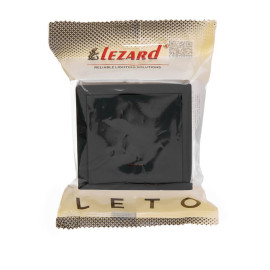 Выключатель 1-кл. ОП LETO с индикацией черн. бархат LEZARD 752-4200-111