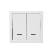 Выключатель 2-кл. ОП LETO с индикацией бел. LEZARD 752-0200-112