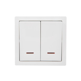 Выключатель 2-кл. ОП LETO с индикацией бел. LEZARD 752-0200-112