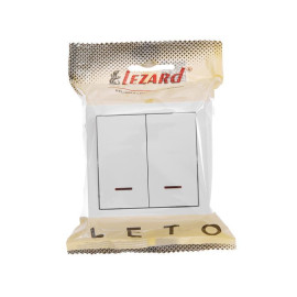 Выключатель 2-кл. ОП LETO с индикацией бел. LEZARD 752-0200-112