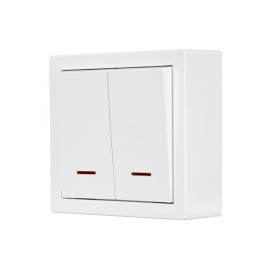 Выключатель 2-кл. ОП LETO с индикацией бел. LEZARD 752-0200-112