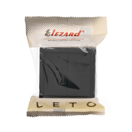 Выключатель 2-кл. ОП LETO черн. бархат LEZARD 752-4200-101