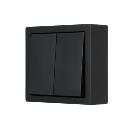 Выключатель 2-кл. ОП LETO черн. бархат LEZARD 752-4200-101