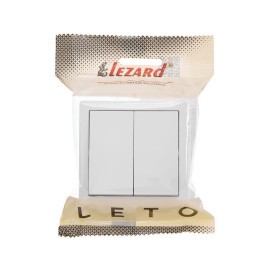 Выключатель 2-кл. ОП LETO бел. LEZARD 752-0200-101