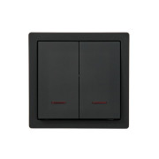 Выключатель 2-кл. ОП LETO с индикацией черн. бархат LEZARD 752-4200-112