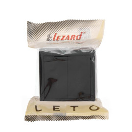 Выключатель проходной 2-кл. ОП LETO черн. бархат LEZARD 752-4200-106
