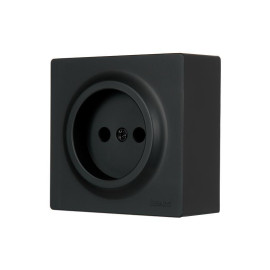 Розетка 1-м ОП LETO без заземл. ПБТ черн. бархат LEZARD 752-4200-121B