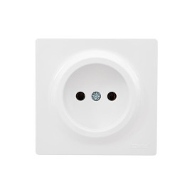 Розетка 1-м ОП LETO без заземл. ПБТ бел. LEZARD 752-0200-121B