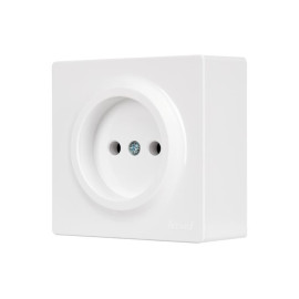 Розетка 1-м ОП LETO без заземл. ПБТ бел. LEZARD 752-0200-121B