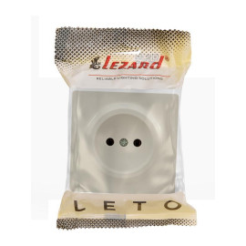 Розетка 1-м ОП LETO без заземл. ПБТ крем LEZARD 752-0300-121B