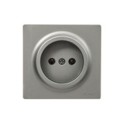 Розетка 1-м ОП LETO без заземл. ПБТ платина LEZARD 752-3500-121B