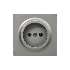 Розетка 1-м ОП LETO без заземл. ПБТ платина LEZARD 752-3500-121B