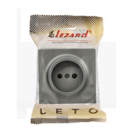 Розетка 1-м ОП LETO без заземл. ПБТ платина LEZARD 752-3500-121B