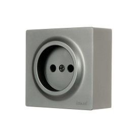 Розетка 1-м ОП LETO без заземл. ПБТ платина LEZARD 752-3500-121B