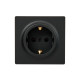 Розетка 1-м ОП LETO с заземл. ПБТ черн. бархат LEZARD 752-4200-122B