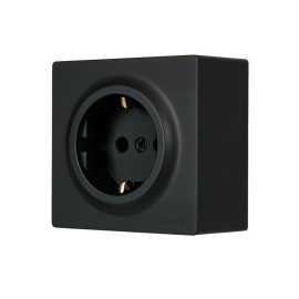 Розетка 1-м ОП LETO с заземл. ПБТ черн. бархат LEZARD 752-4200-122B