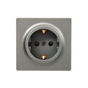 Розетка 1-м ОП LETO с заземл. ПБТ платина LEZARD 752-3500-122B