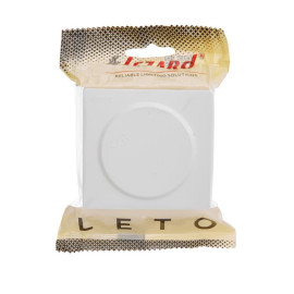Розетка 1-м ОП LETO с заземл. с крышкой LETO ПБТ бел. LEZARD 752-0200-123B