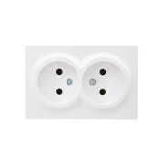 Розетка 2-м ОП LETO без заземл. закрытый корпус ПБТ бел. LEZARD 752-0200-128B