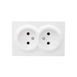 Розетка 2-м ОП LETO без заземл. закрытый корпус ПБТ бел. LEZARD 752-0200-128B