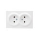 Розетка 2-м ОП LETO без заземл. закрытый корпус ПБТ бел. LEZARD 752-0200-128B