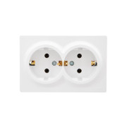 Розетка 2-м ОП LETO с заземл. закрытый корпус ПБТ бел. LEZARD 752-0200-127B