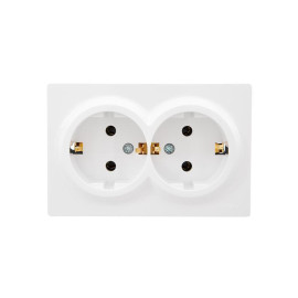 Розетка 2-м ОП LETO с заземл. закрытый корпус ПБТ бел. LEZARD 752-0200-127B