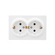 Розетка 2-м ОП LETO с заземл. закрытый корпус ПБТ бел. LEZARD 752-0200-127B