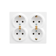 Розетка 4-м ОП LETO с заземл. закрытый корпус ПБТ бел. LEZARD 752-0200-127BDP