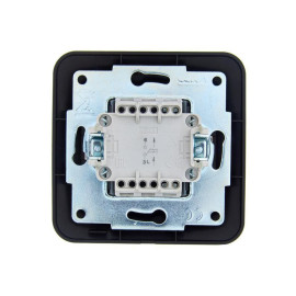 Кнопка звонка 1-кл.СП ASTI 10А IP20 в сборе черн. бархат LEZARD 7081-4242-103