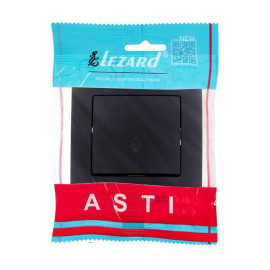 Кнопка звонка 1-кл.СП ASTI 10А IP20 в сборе черн. бархат LEZARD 7081-4242-103